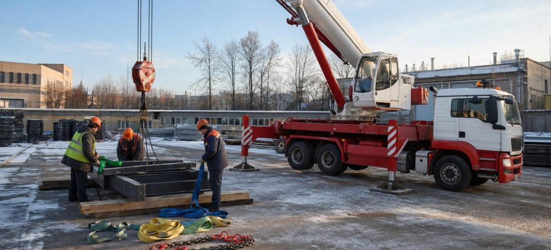 подготовка стропов и оснастки для подъема груза автокраном